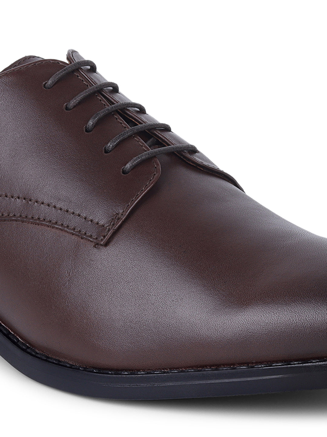 Brunette Brown Egyptian Crust Leather Derby Shoes