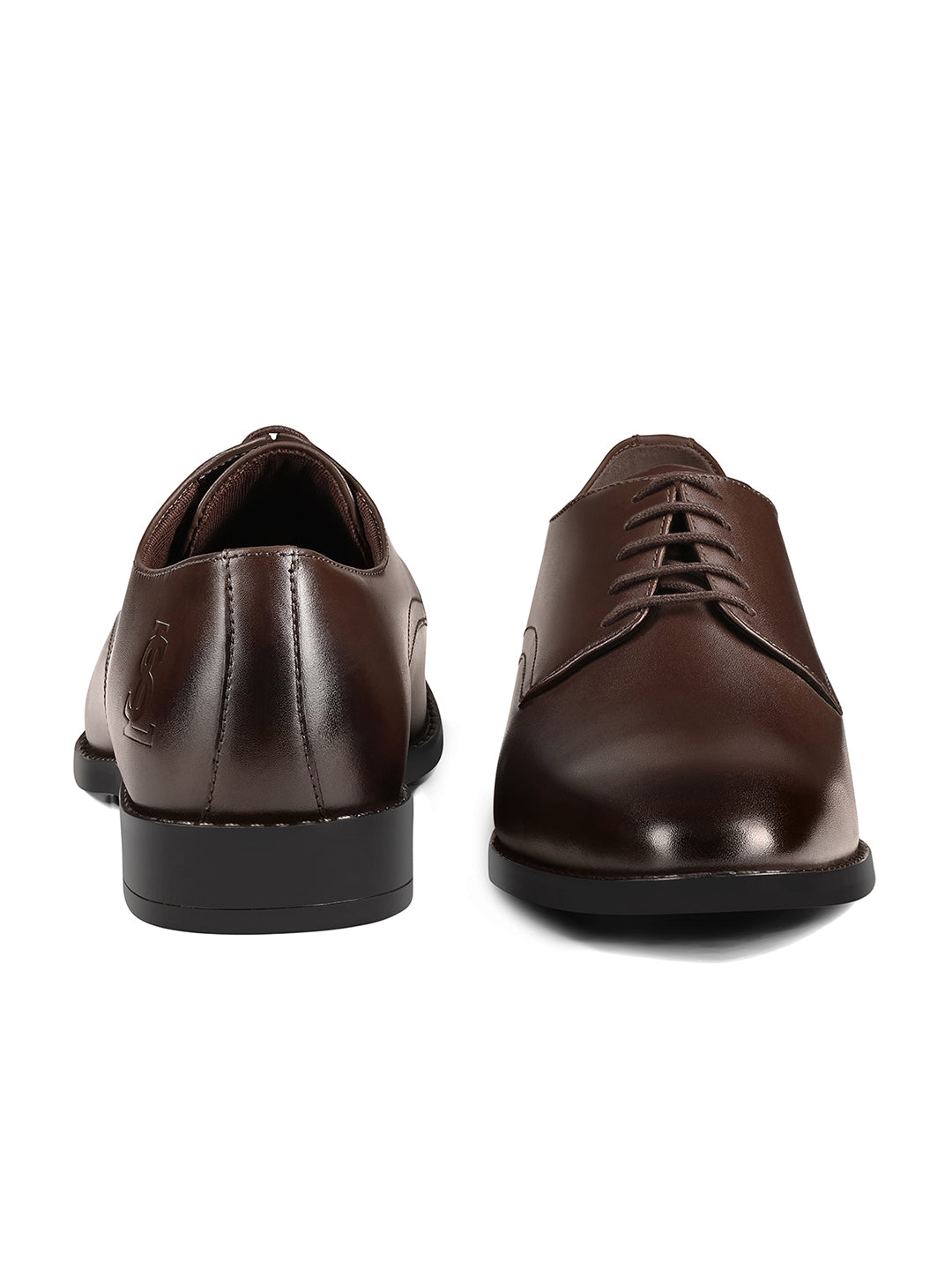 Brunette Brown Egyptian Crust Leather Derby Shoes