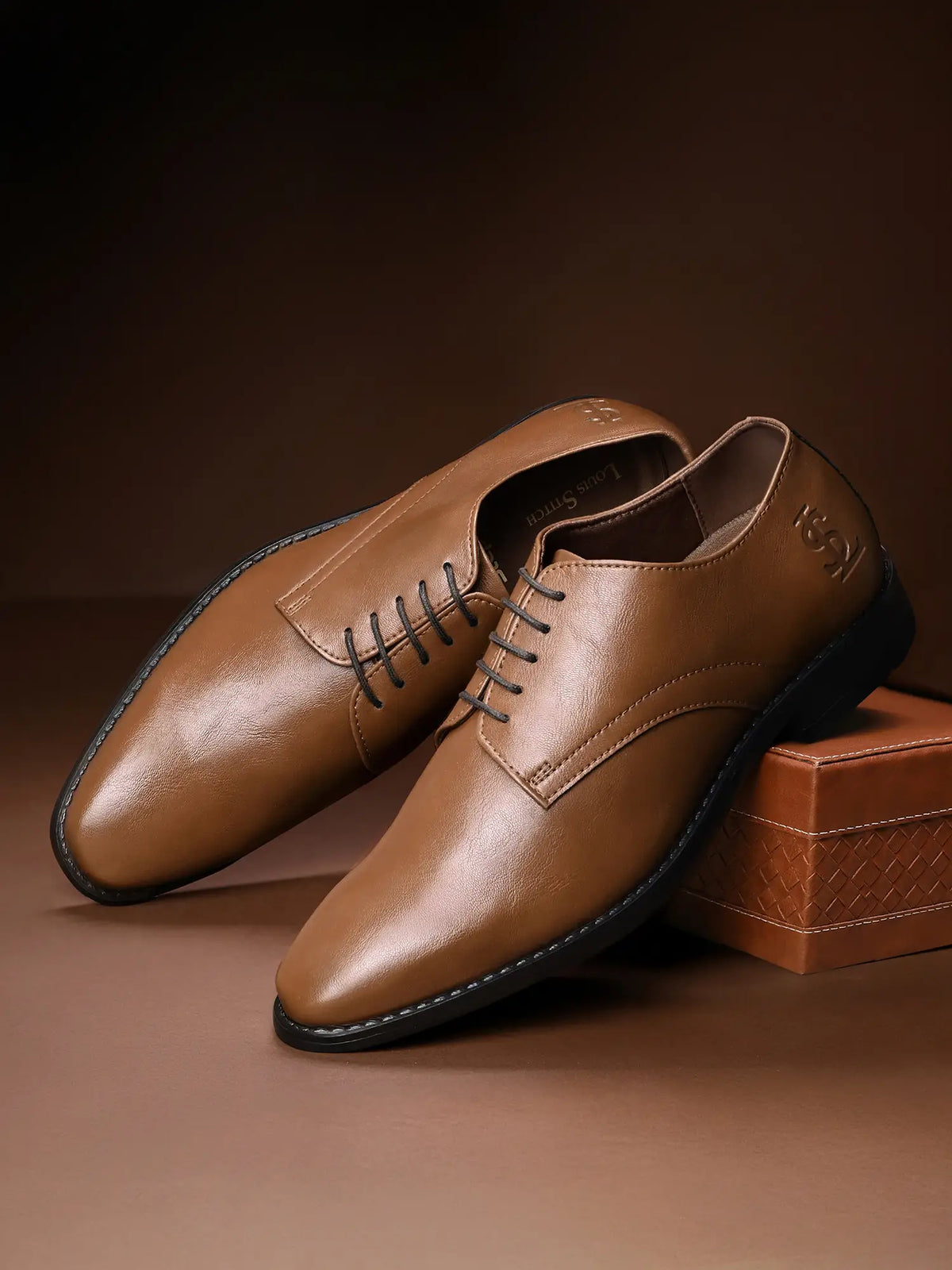 Russet Tan Egyptian Crust Leather Derby Shoes