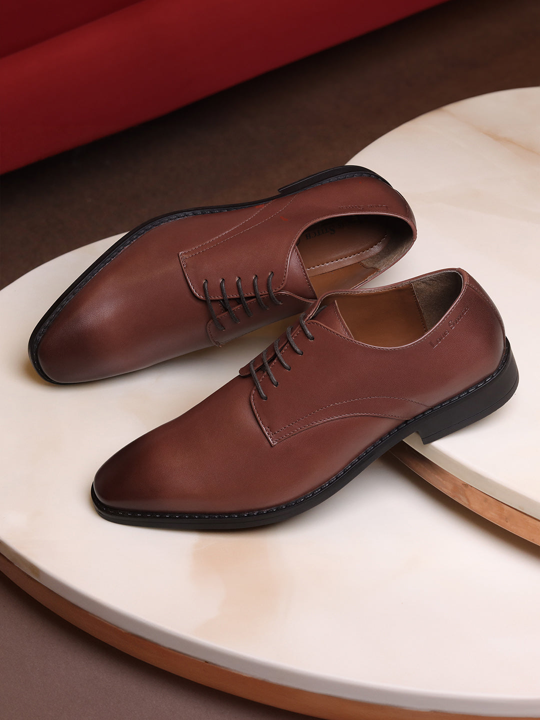 Russet Tan Egyptian Crust Leather Derby Shoes