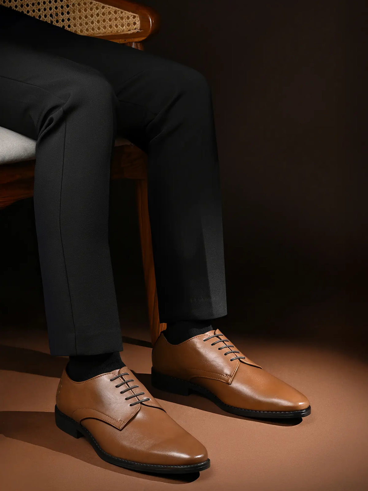Russet Tan Egyptian Crust Leather Derby Shoes