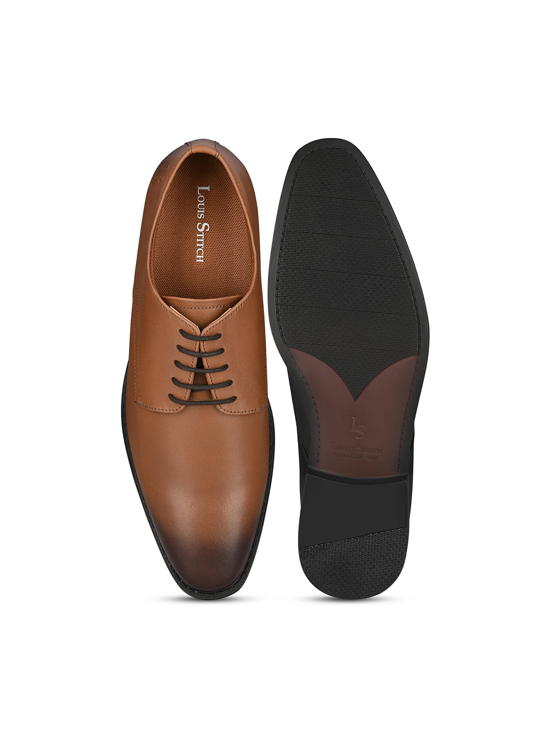 Russet Tan Egyptian Crust Leather Derby Shoes