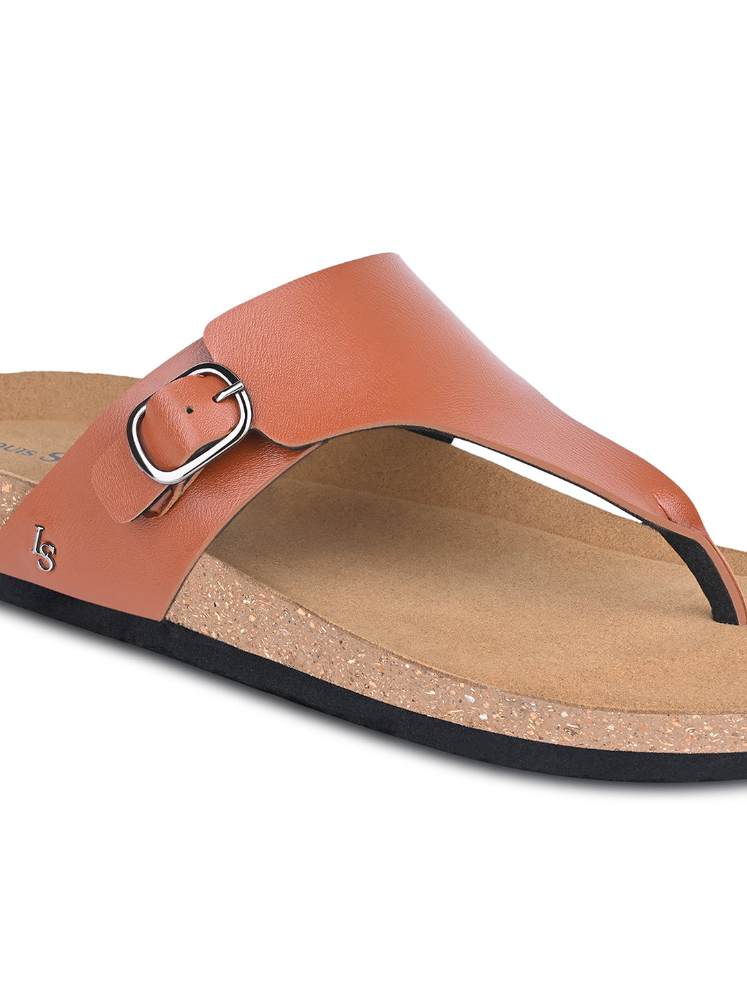 Tan Open Toe Lightweight Thong Style Cork Sandal