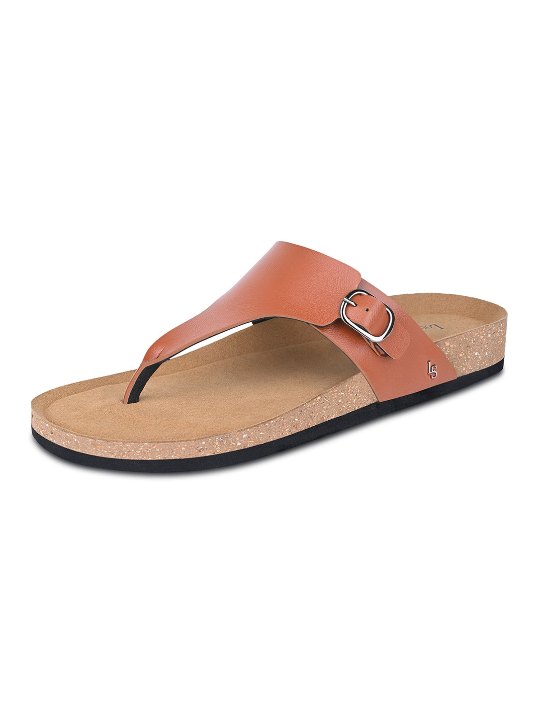 Tan Open Toe Lightweight Thong Style Cork Sandal