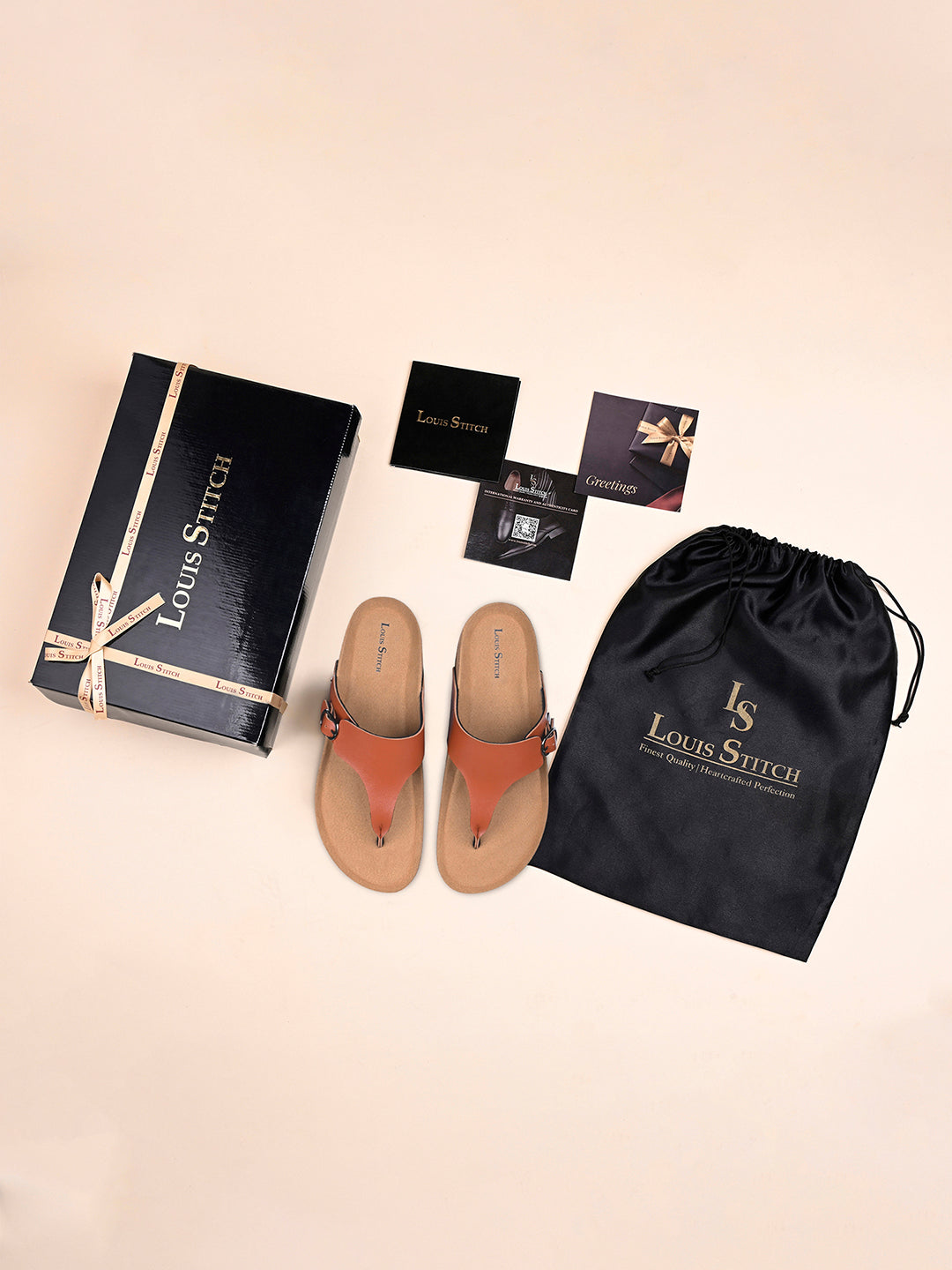 Tan Open Toe Lightweight Thong Style Cork Sandal