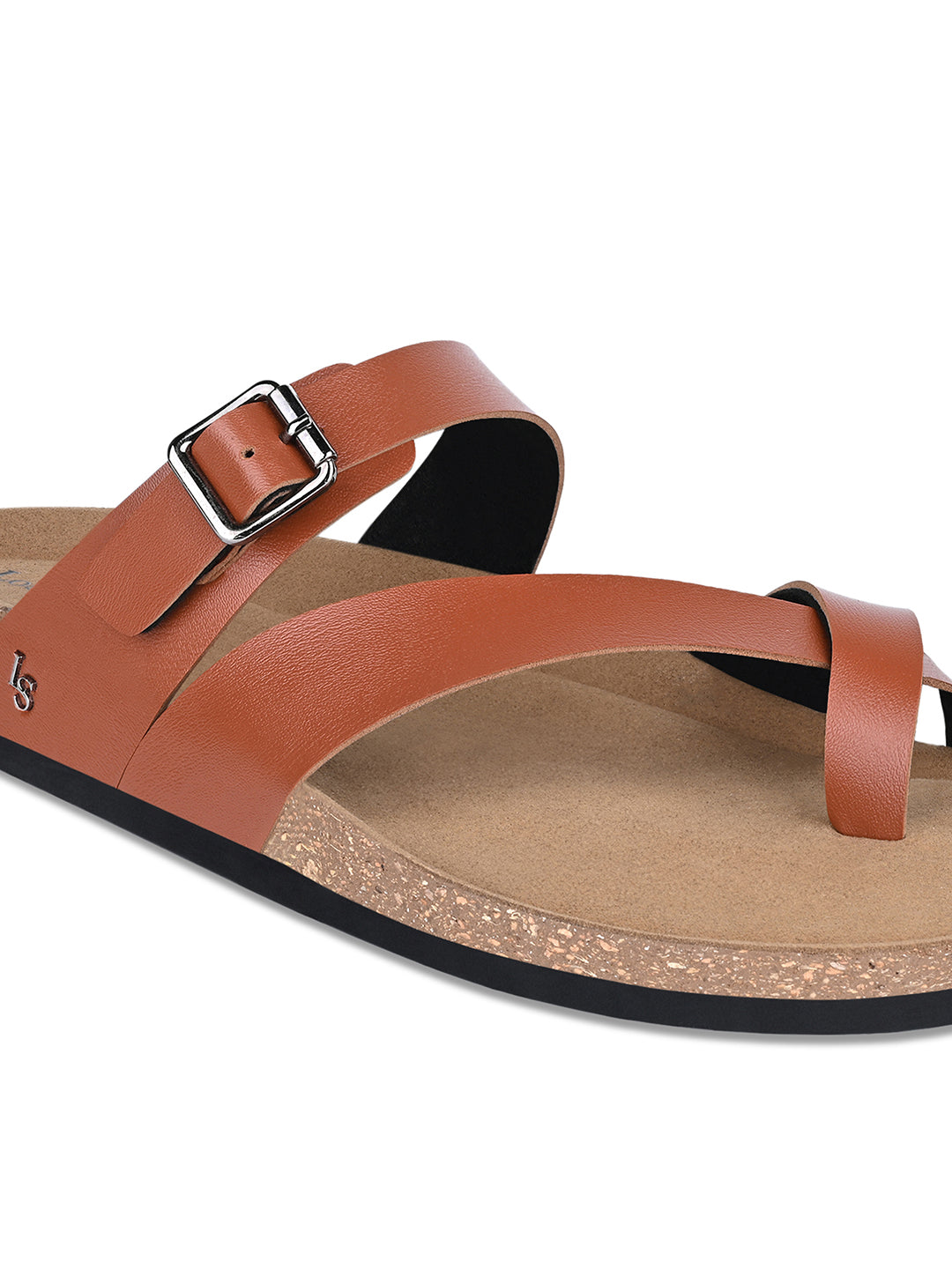 Tan Lightweight Open Toe ring Slip-on Cork Sandal