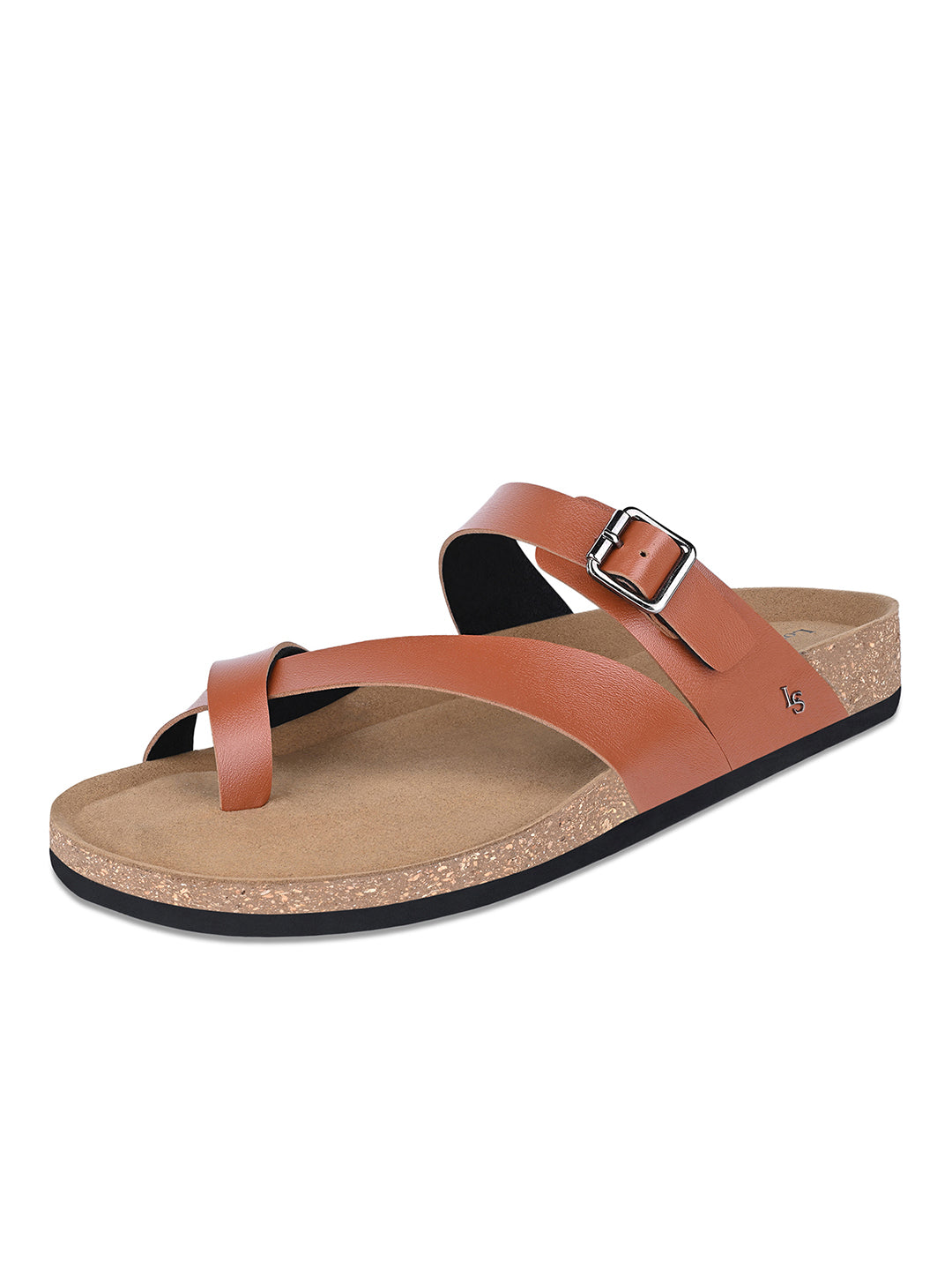 Tan Lightweight Open Toe ring Slip-on Cork Sandal