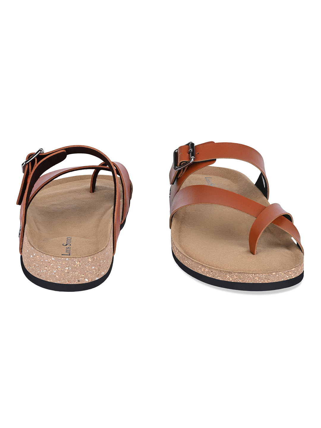 Tan Lightweight Open Toe ring Slip-on Cork Sandal