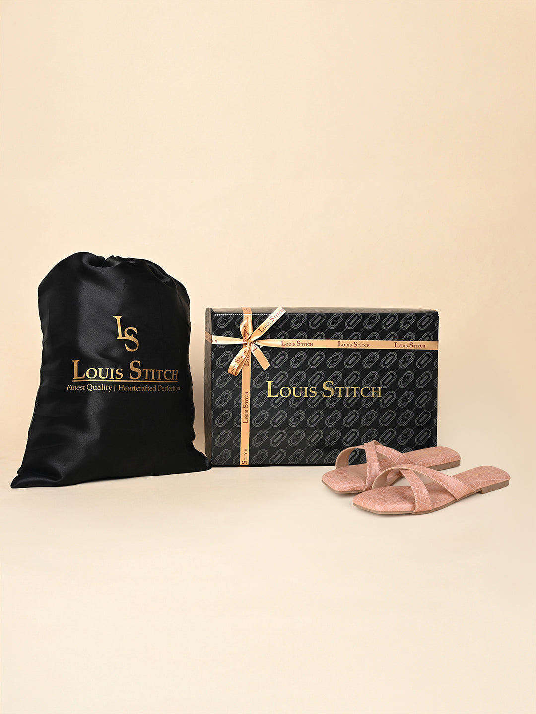 Women's Nude Pink Flat Heel Cross Strap Sandals