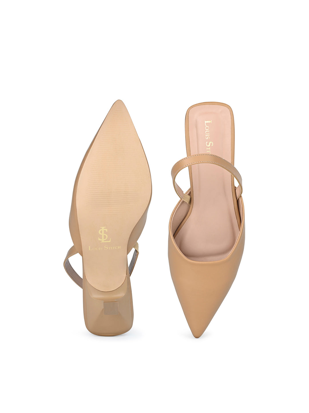 Women's Chikoo Brown Pointed Toe Ankle Strap Sandals