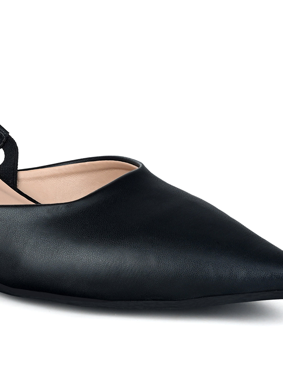 Women's Black Pointed Toe Ankle Strap Sandals