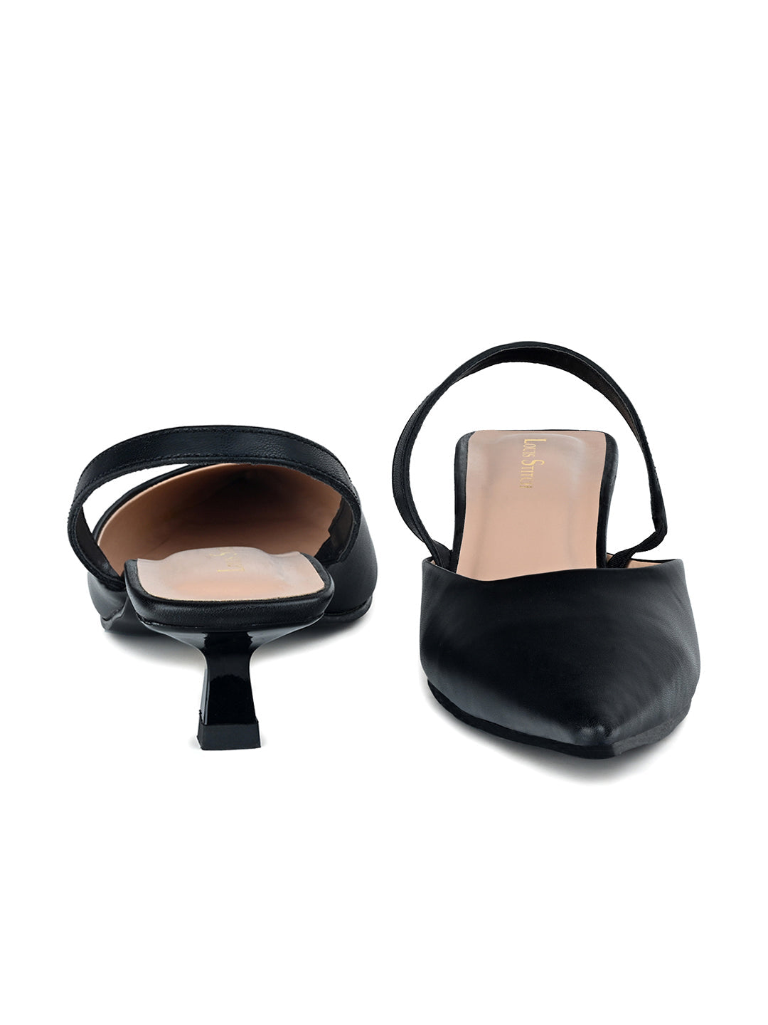 Women's Black Pointed Toe Ankle Strap Sandals