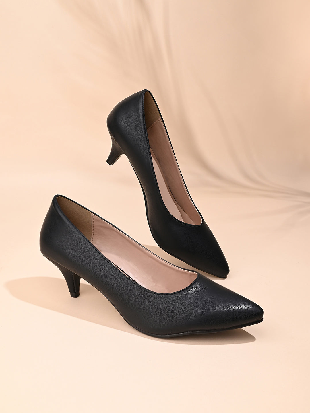 Women's Black Pump Heel Balley Sandals