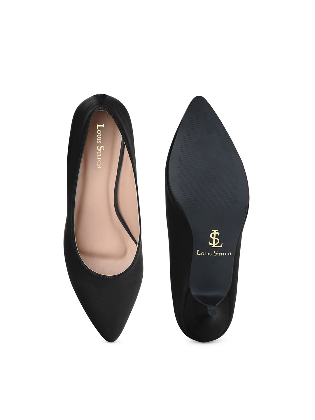 Women's Black Pump Heel Balley Sandals