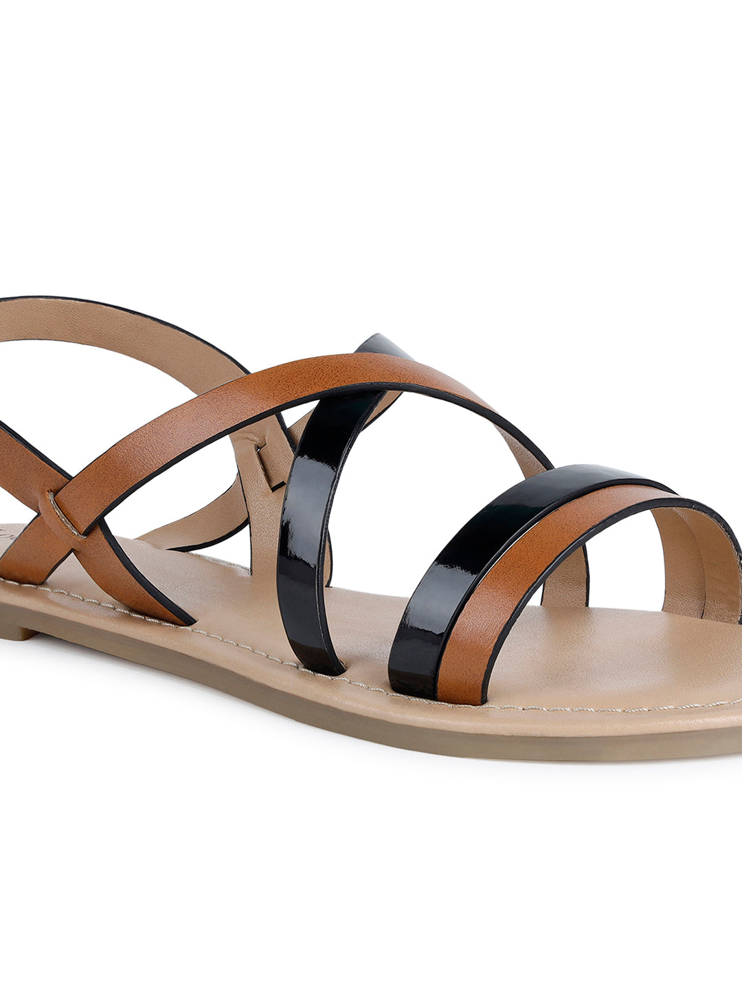 Women's Dual Color Striped Lightweight Sandals