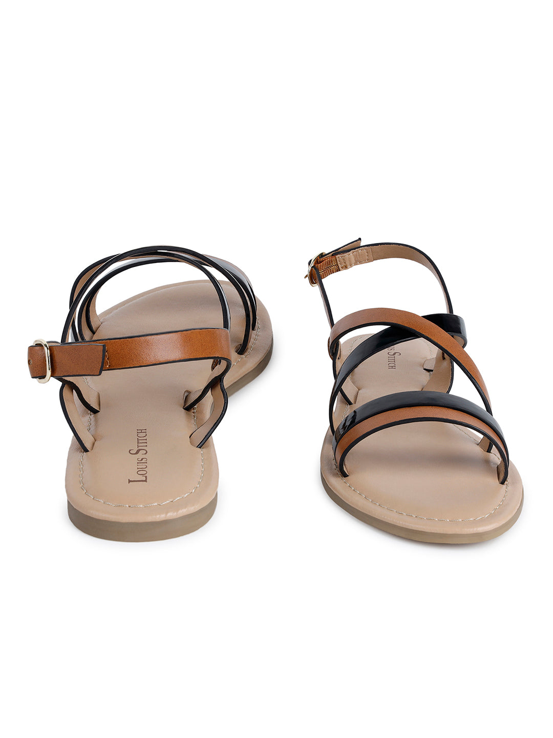 Women's Dual Color Striped Lightweight Sandals