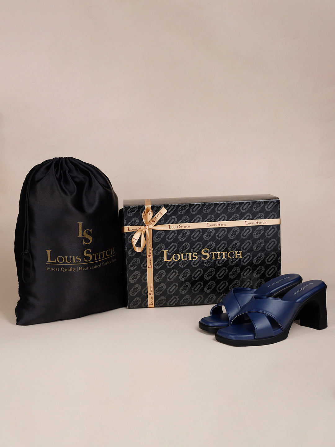 Women's Cross Strap Block Heel Blue Lightweight Sandals