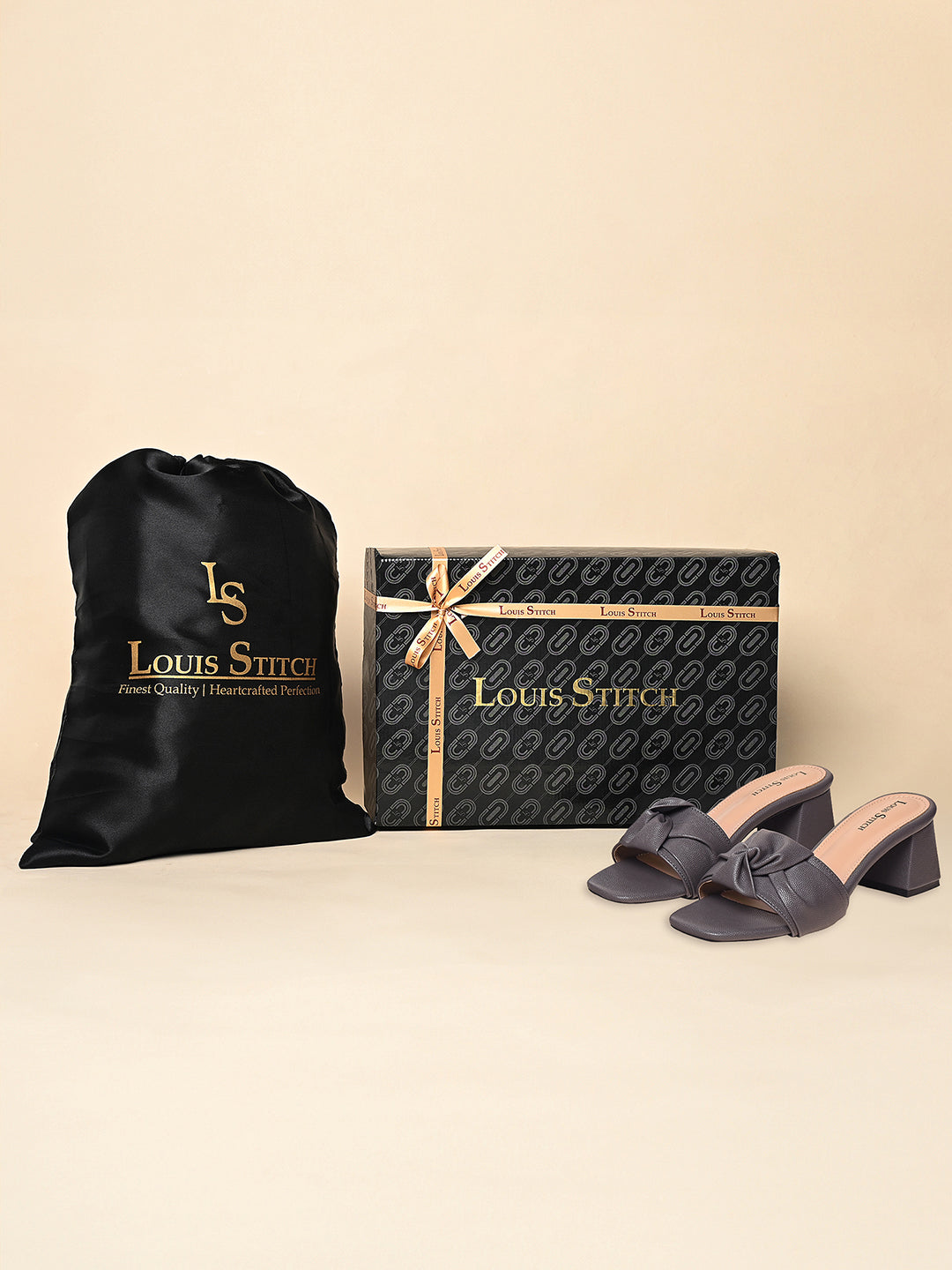 Women's Grey Open Toe Bow Strap Lightweight Sandals