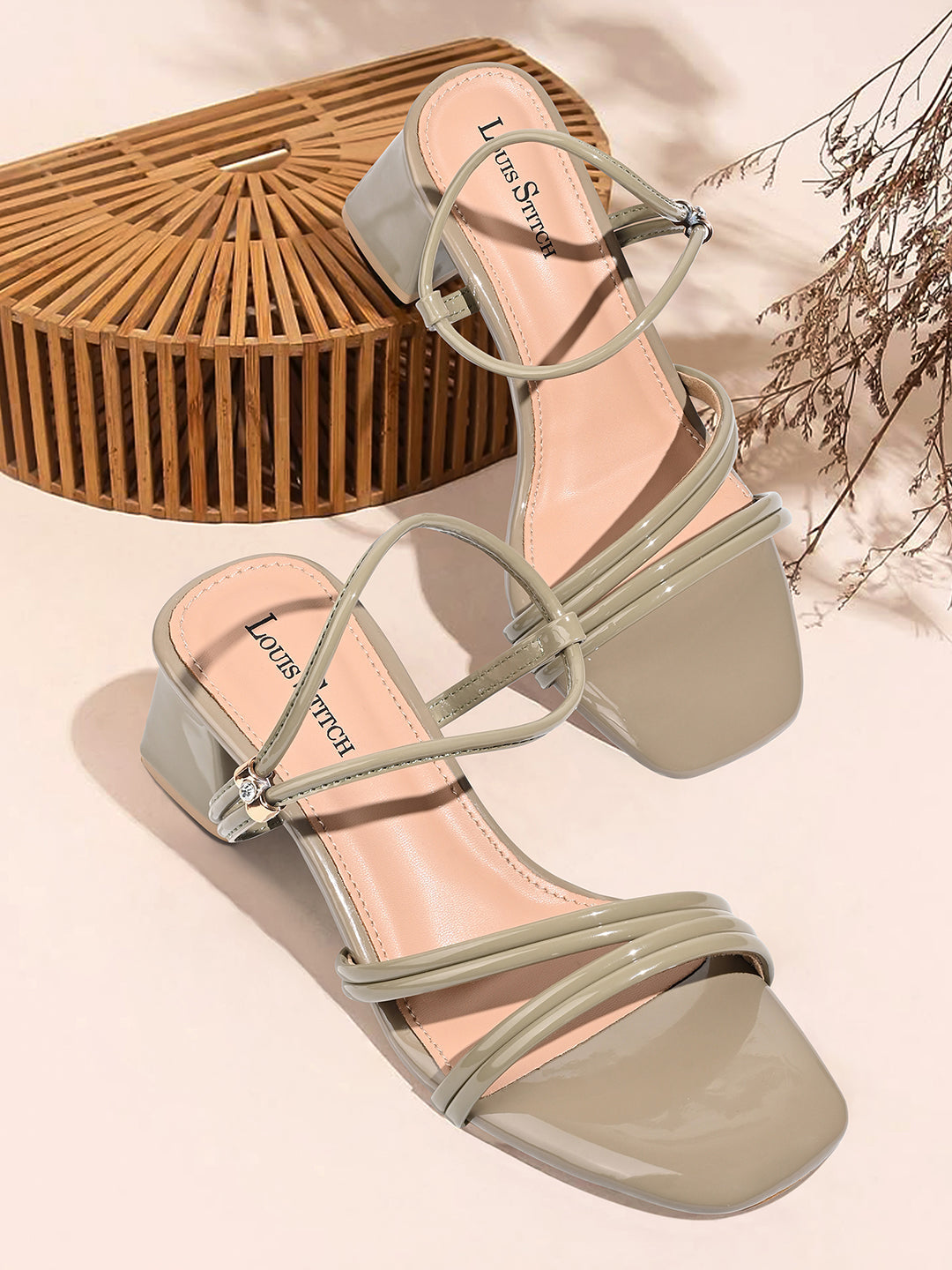 Women Pastel Green Block Heel Slip-On Comfortable Ladies Sandals