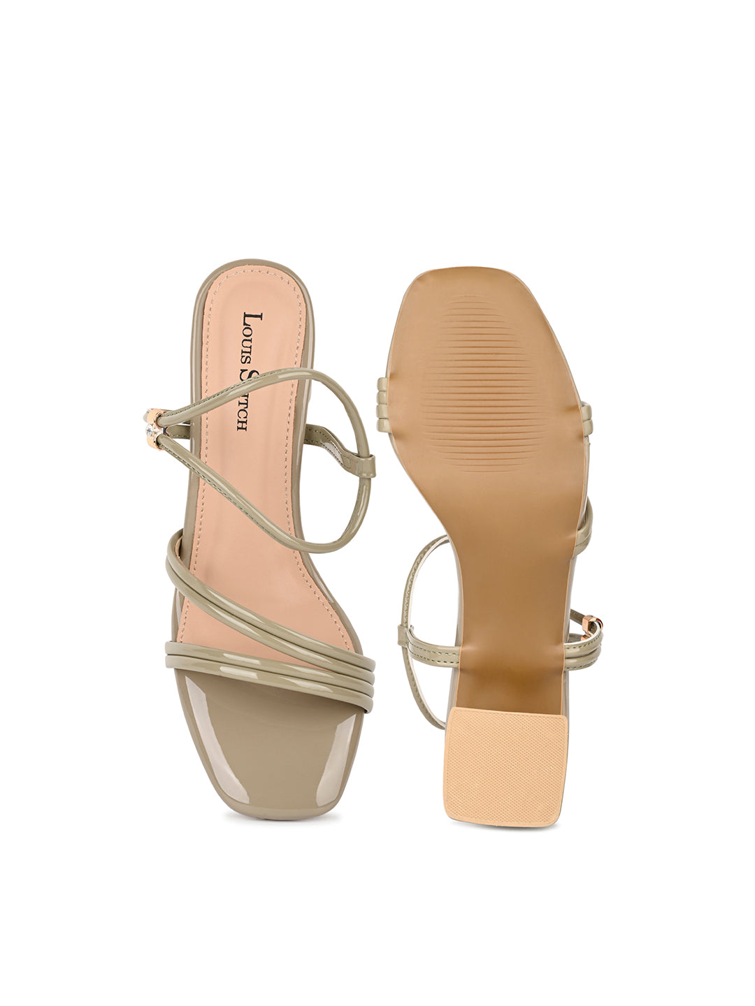 Women Pastel Green Block Heel Slip-On Comfortable Ladies Sandals