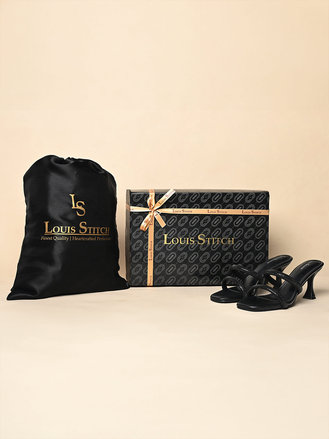 Women's Black Open Toe Glitter Double Strap Lightweight Sandals