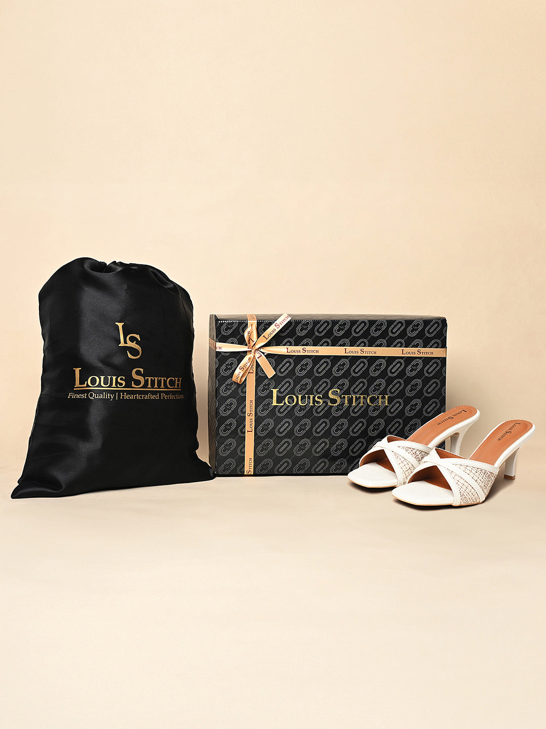 Women's White Slip-On Stiletto Heel Lightweight Sandals