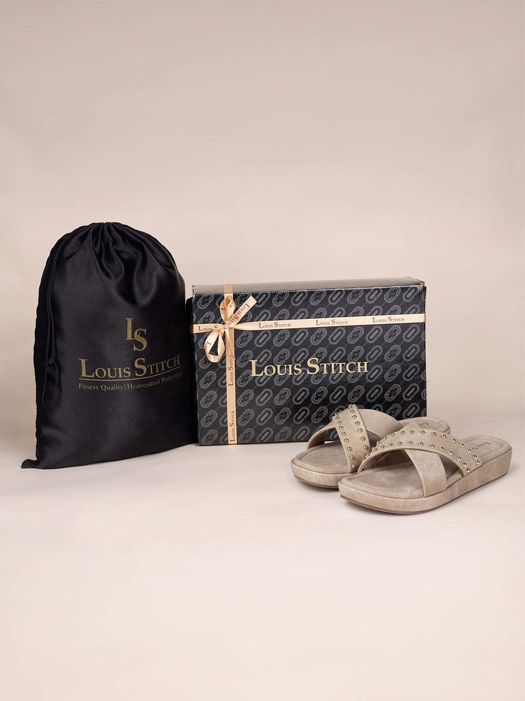 Women's Beige Cross Strap and Beaded Embellishments Lightweight Sandals