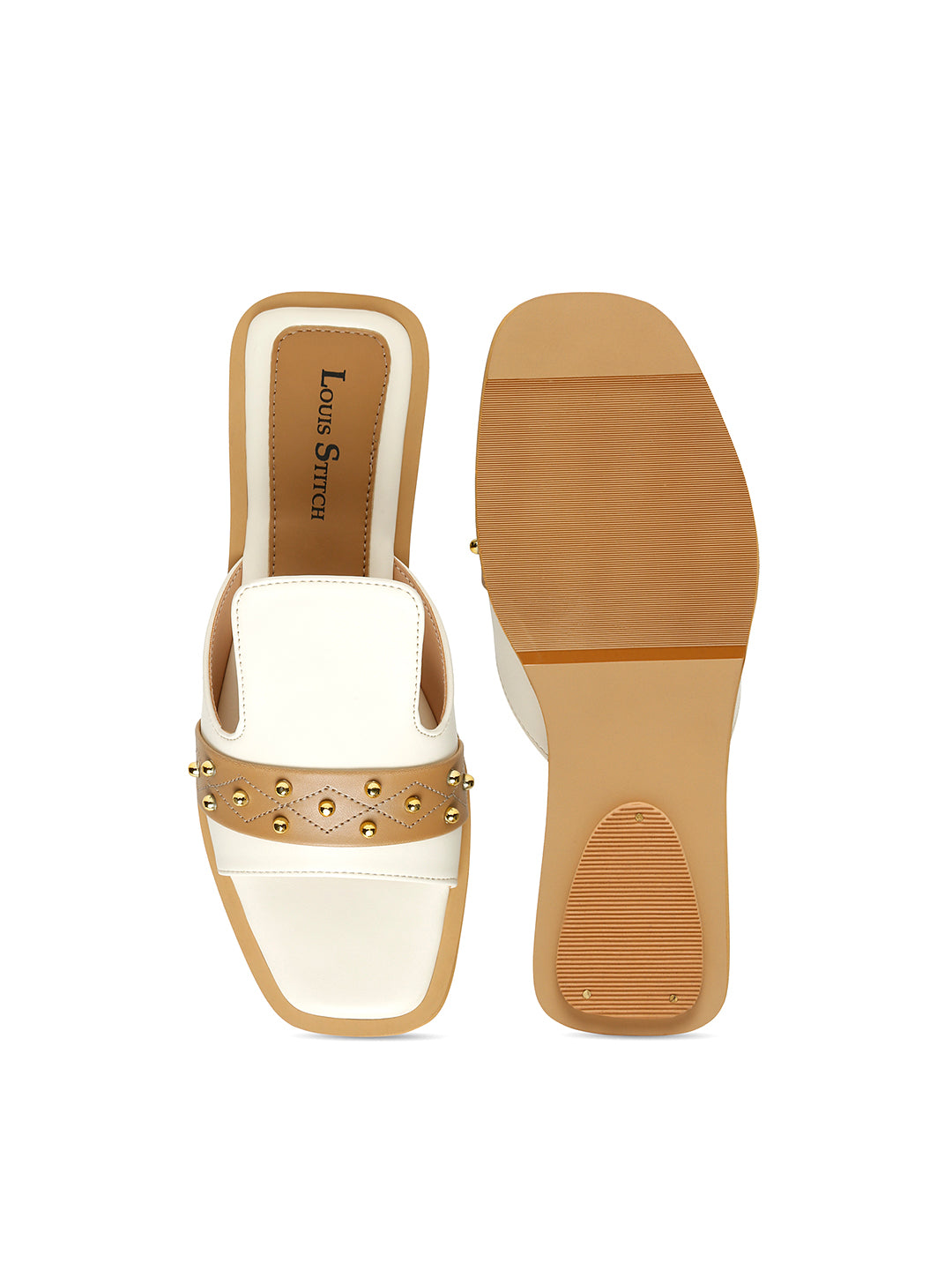 Women's White Flat Fashion Beads Strap Lightweight Sandals