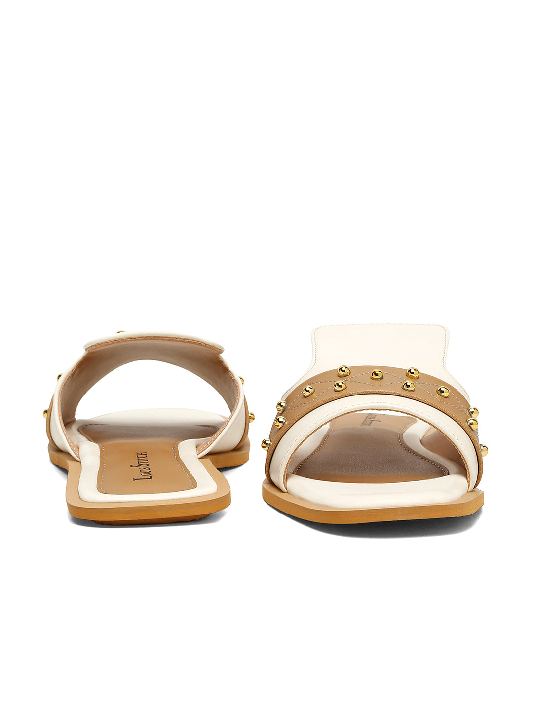 Women's White Flat Fashion Beads Strap Lightweight Sandals