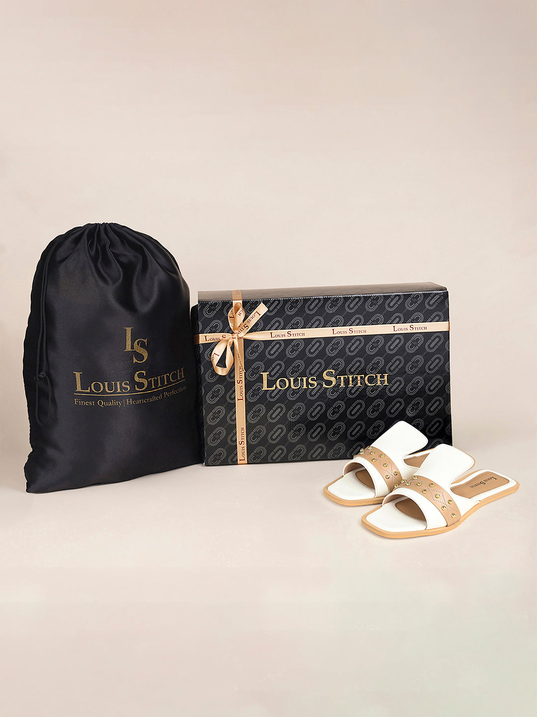 Women's White Flat Fashion Beads Strap Lightweight Sandals