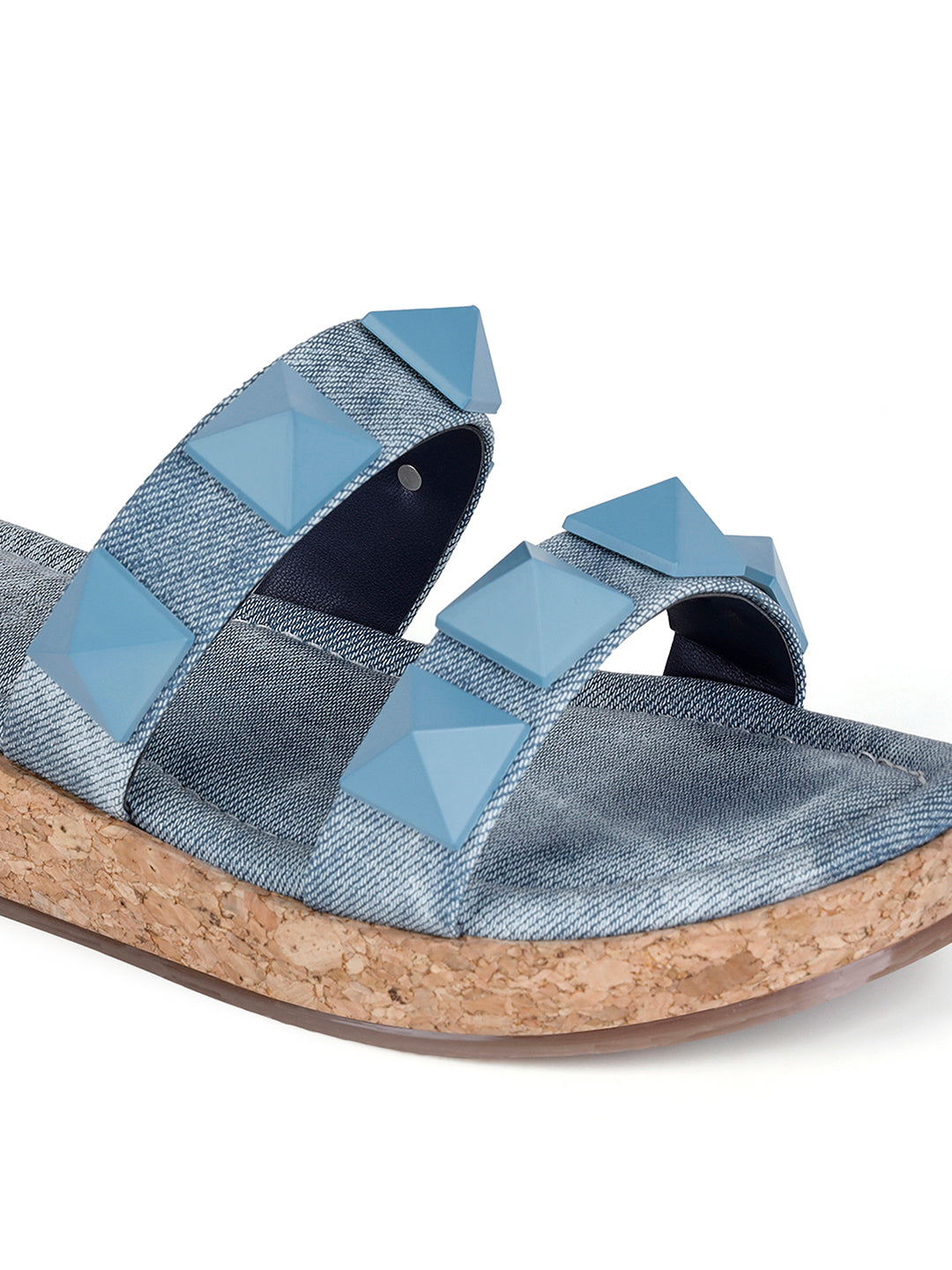 Women's Two Strap Diamond Stone Blue Lightweight Sandals