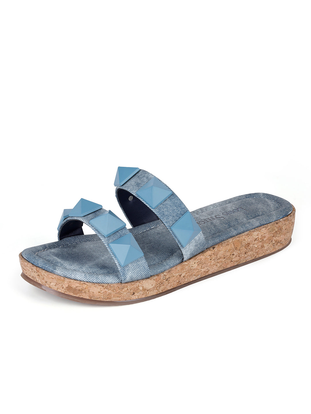 Women's Two Strap Diamond Stone Blue Lightweight Sandals