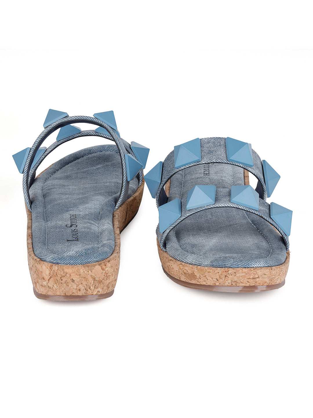 Women's Two Strap Diamond Stone Blue Lightweight Sandals
