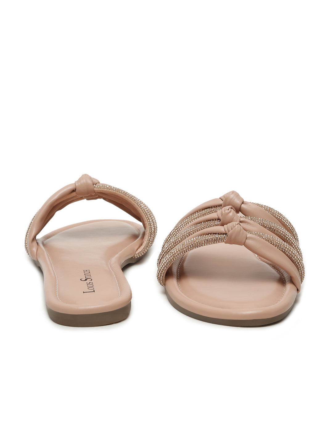 Women's Pink Open Toe Glitter Strap Lightweight Sandals