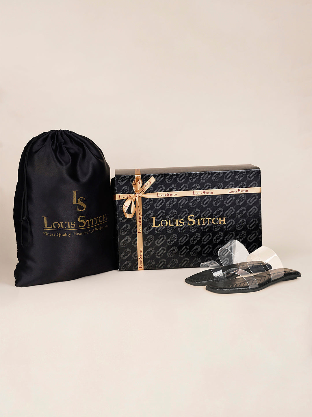 Women's Silicon Strap Black Open Toe Stylish Slip-On Sandals