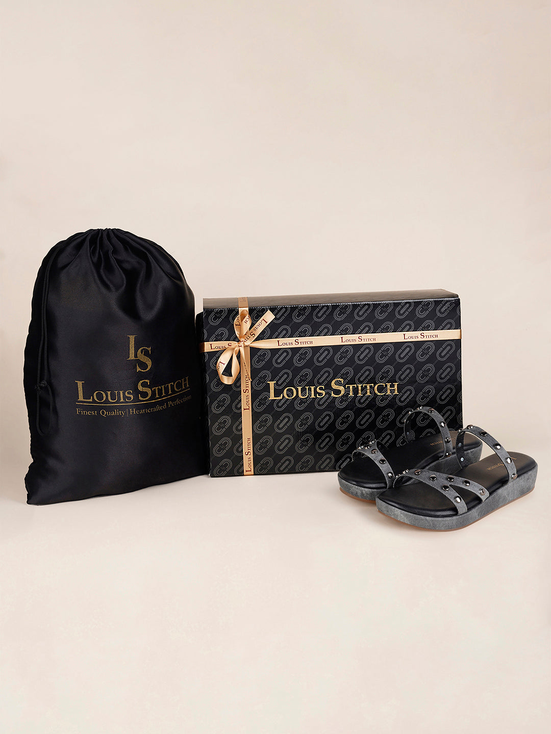 Women's Beads Straps Black Lightweight Sandals