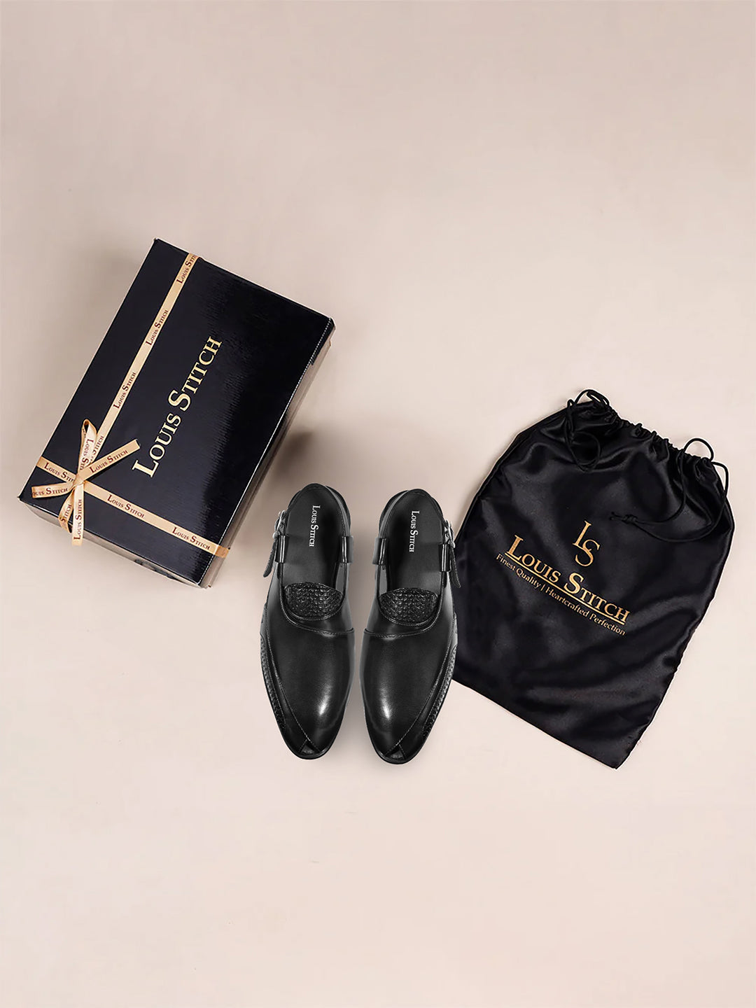 Jet Black Comfortable Ethnic Roman Sandals