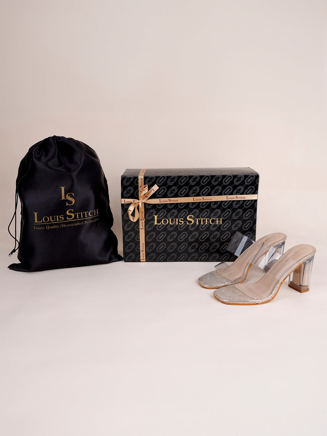 Women's Transparent Double Straps Golden Lightweight Sandals