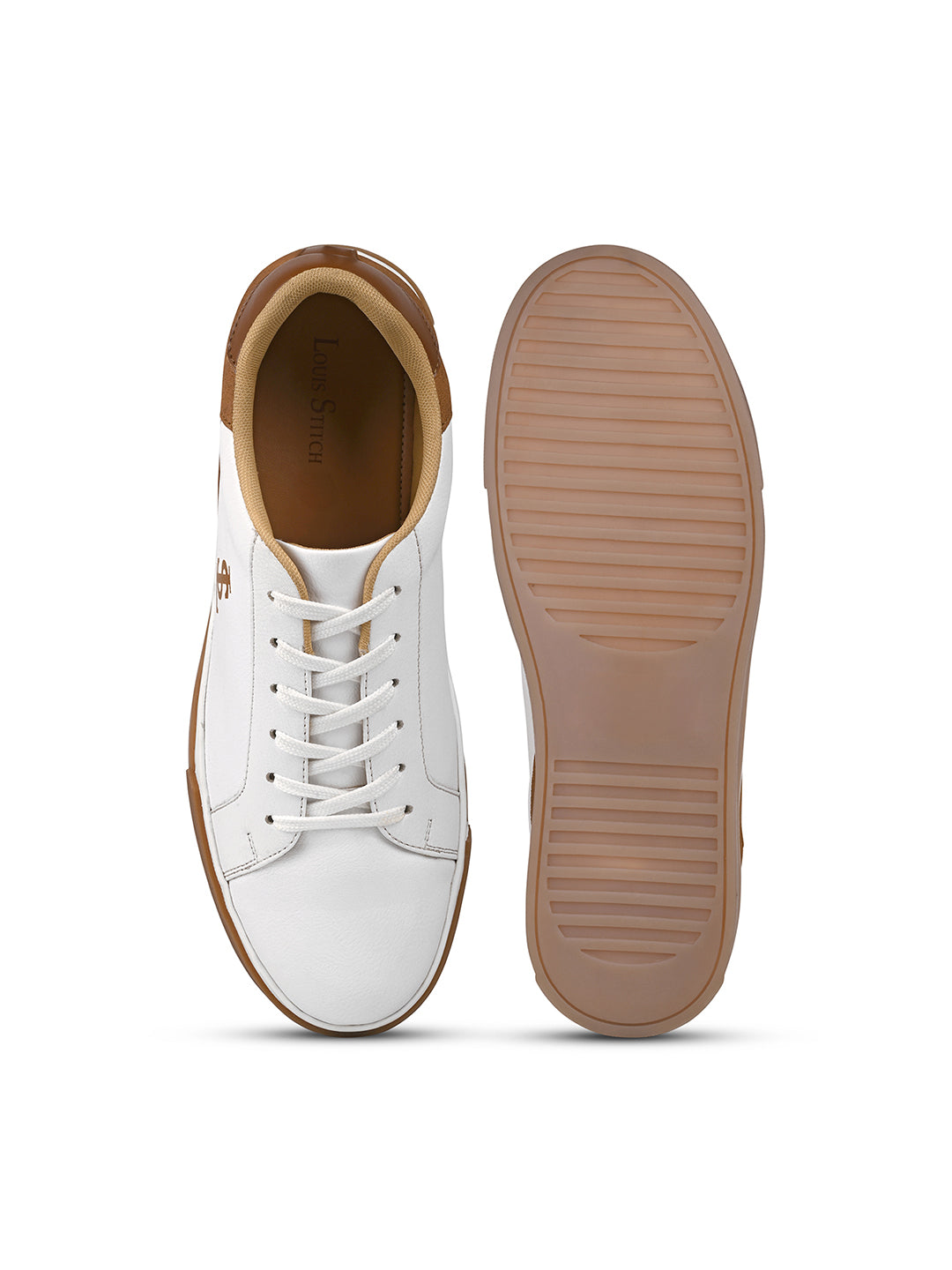 Canadian White and Tan Comfortable Lace-Up Sneaker