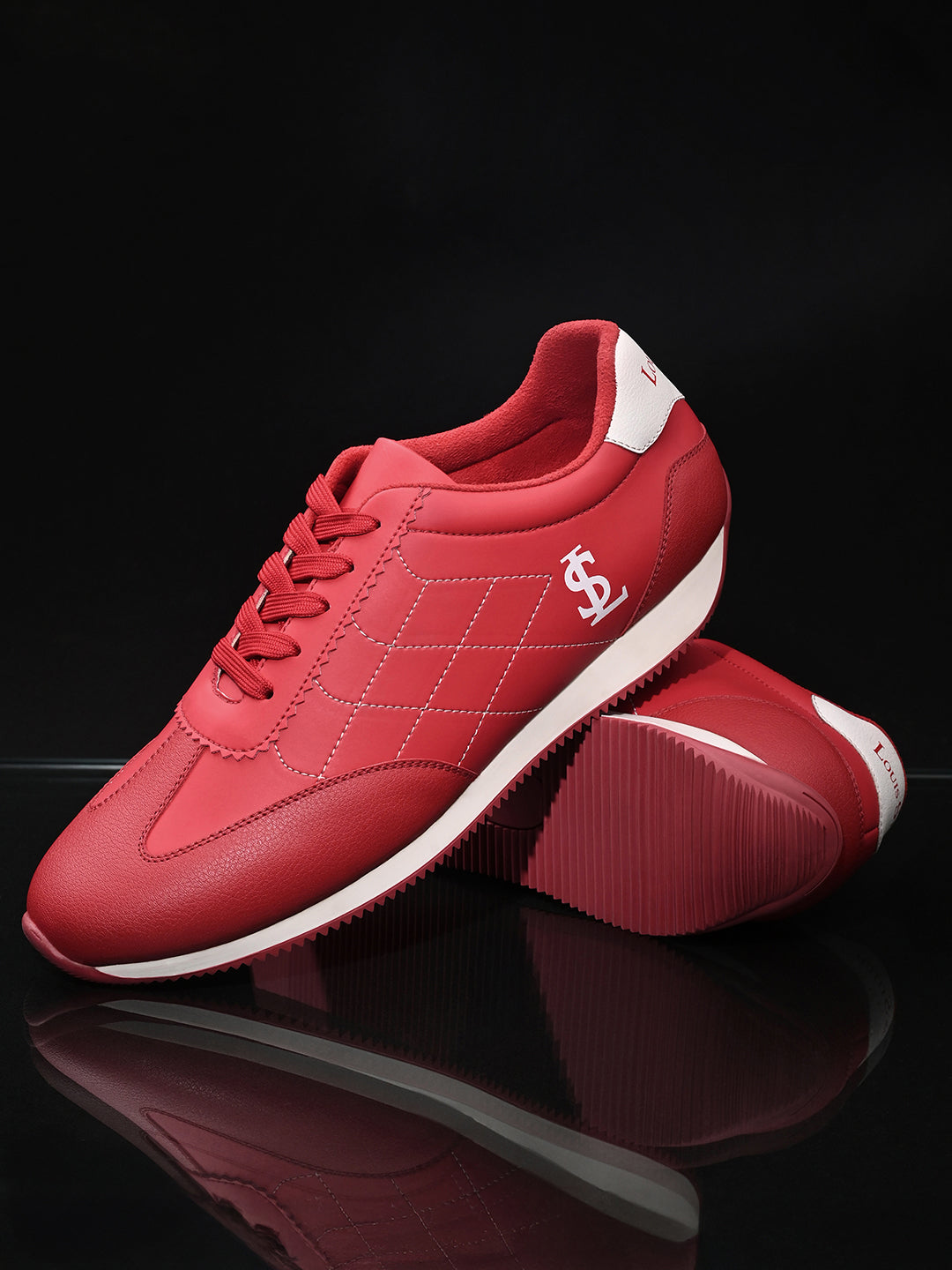 Ferrari Red Comfortable Lace-Up Sneaker