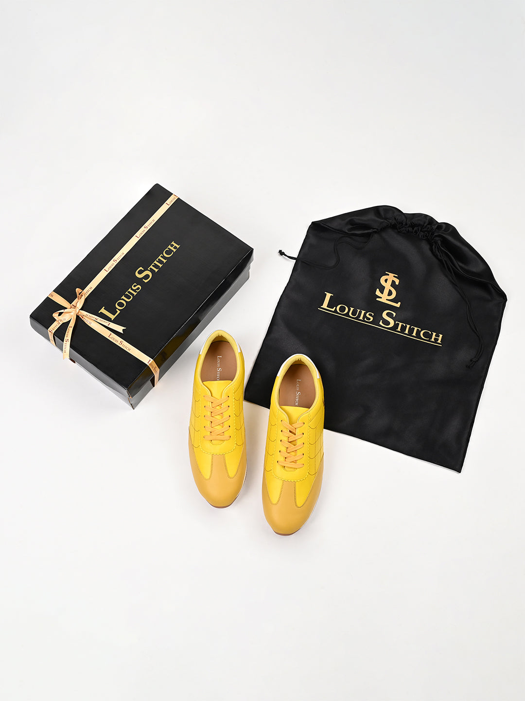Imperial Yellow Casual Lightweight Low-Top Lace-Up Sneaker