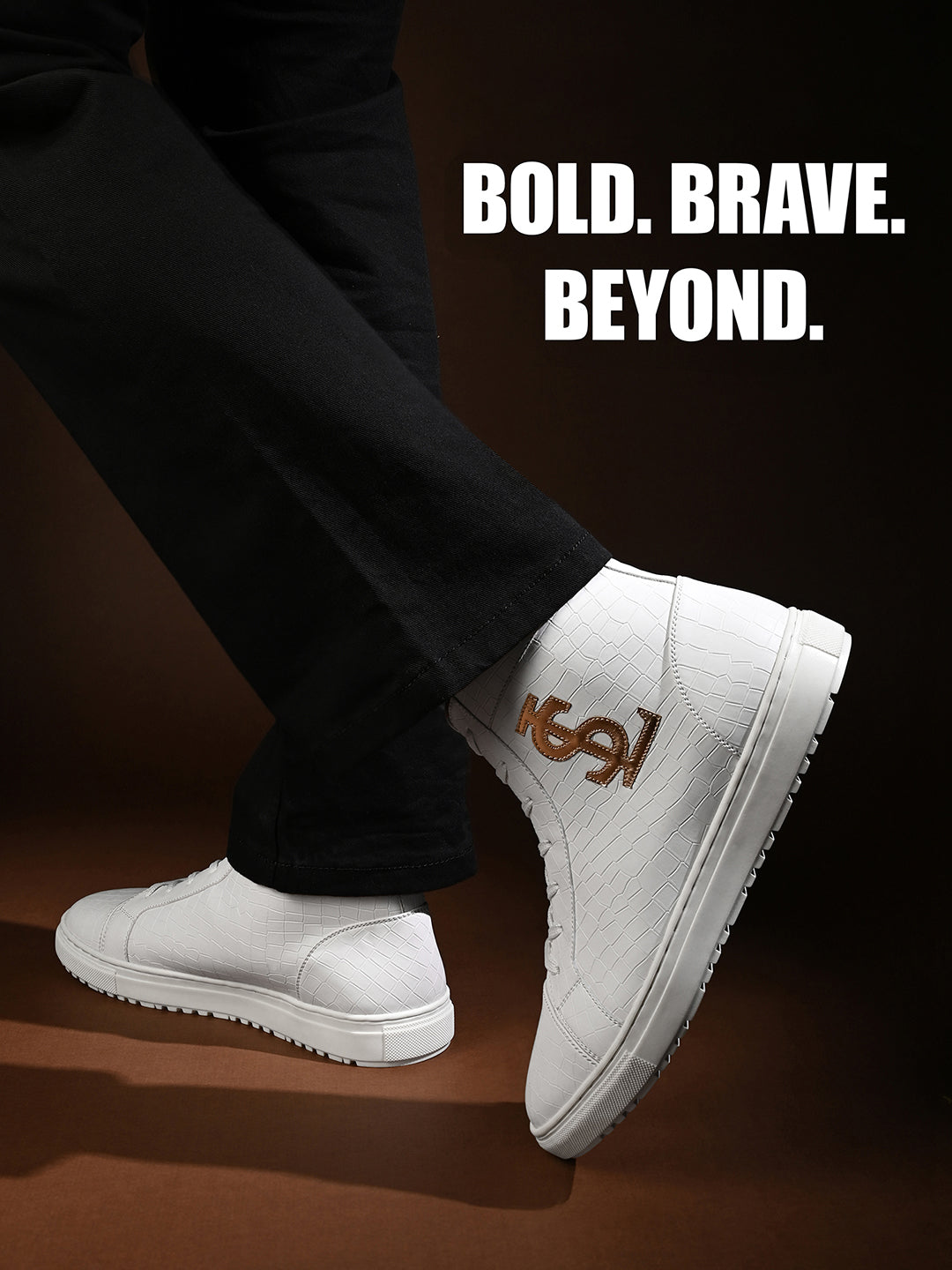 Imperial White Casual Lightweight Lace-Up Mid-Top Sneaker