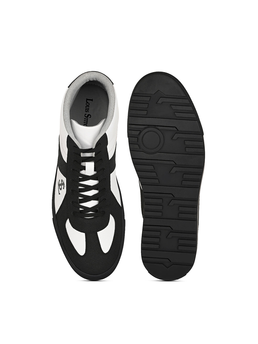 Black and White Comfortable Lace-Up Sneaker