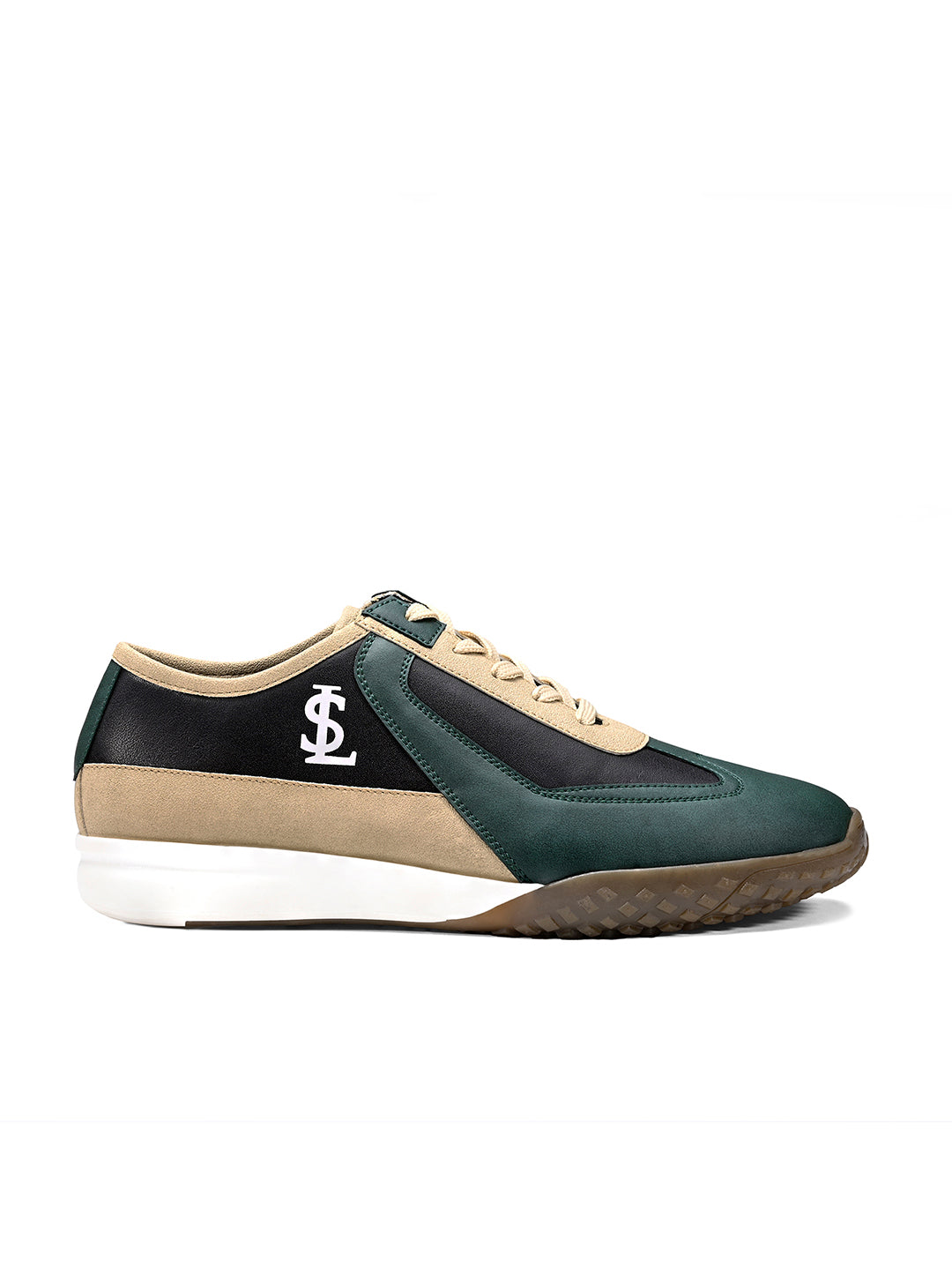 Green and Black Casual Lightweight Lace-Up Sneaker