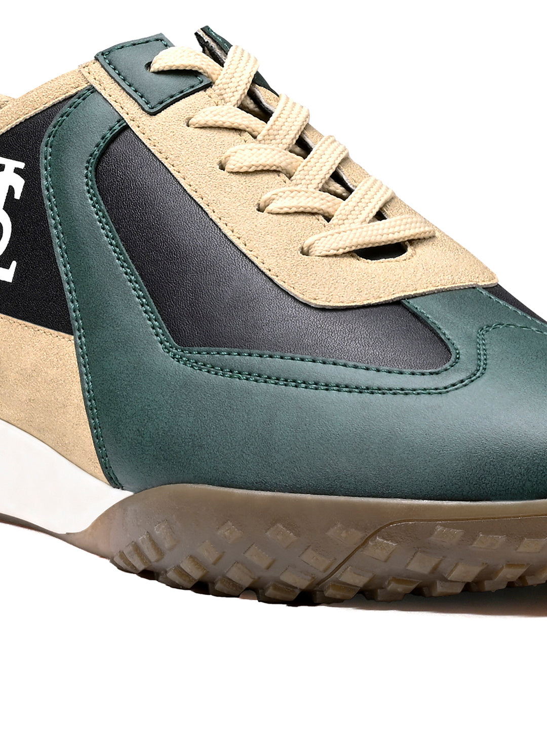 Green and Black Casual Lightweight Lace-Up Sneaker