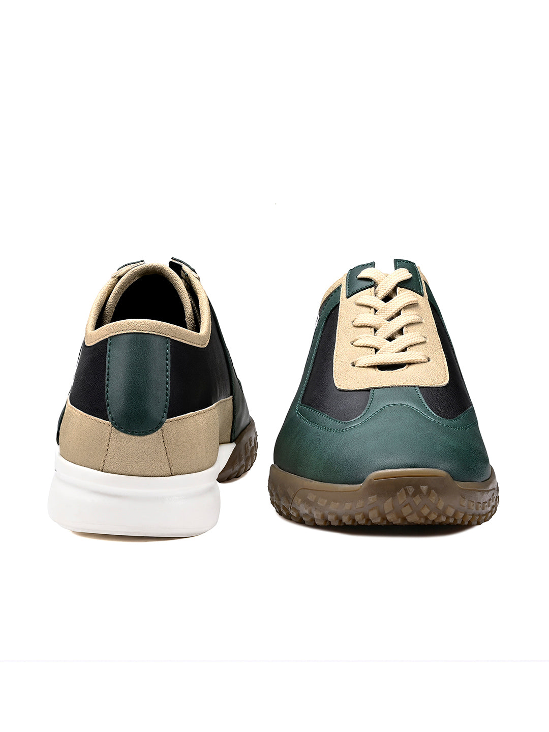 Green and Black Casual Lightweight Lace-Up Sneaker