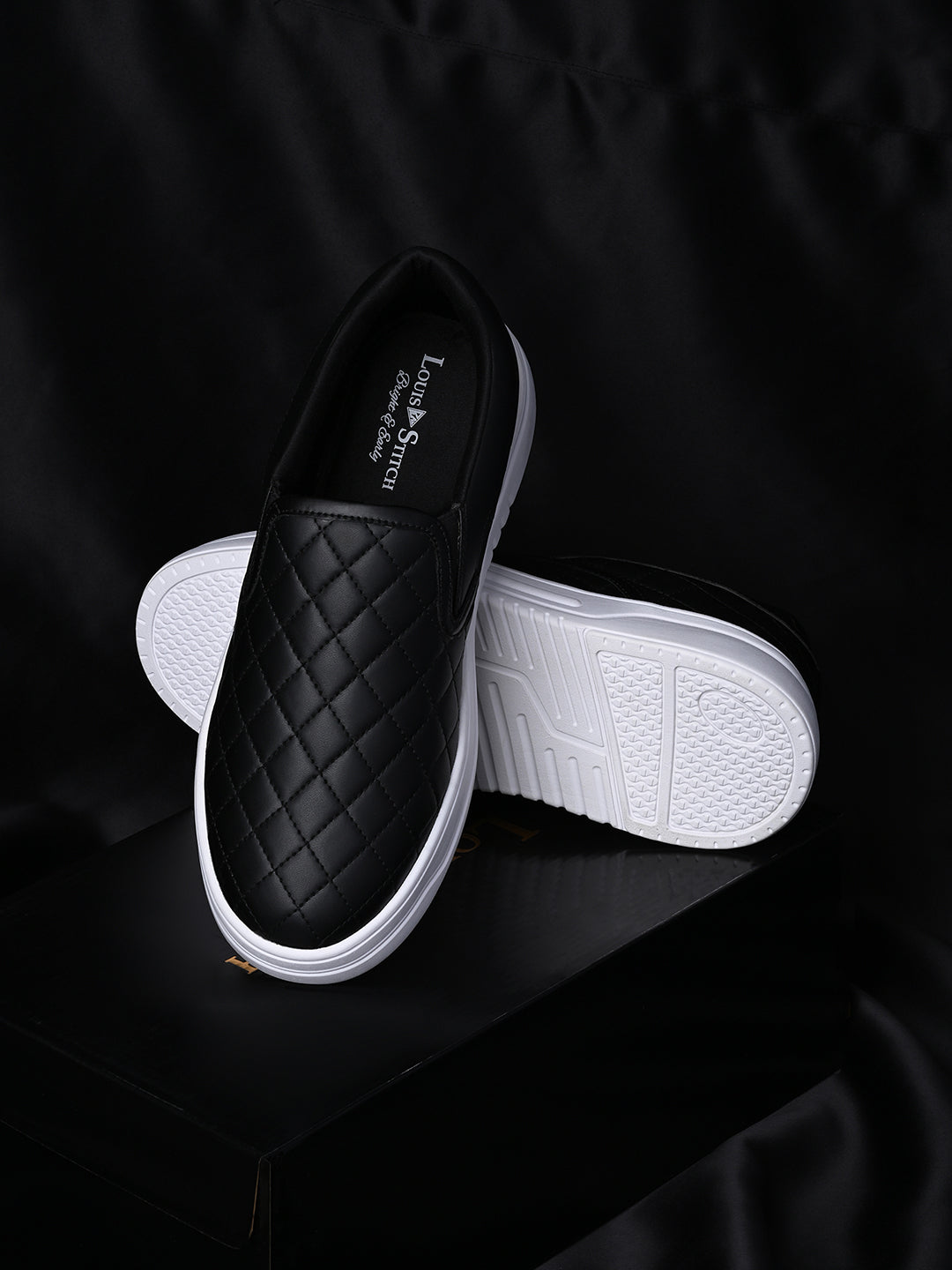 Black Slip-On Sneakers For Men
