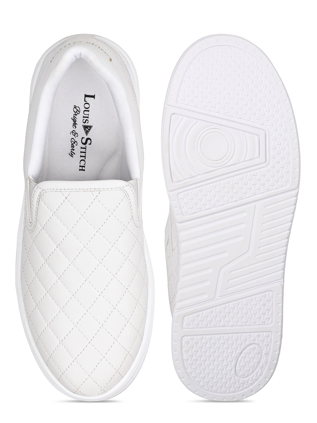 White Slip-On Sneakers For Men