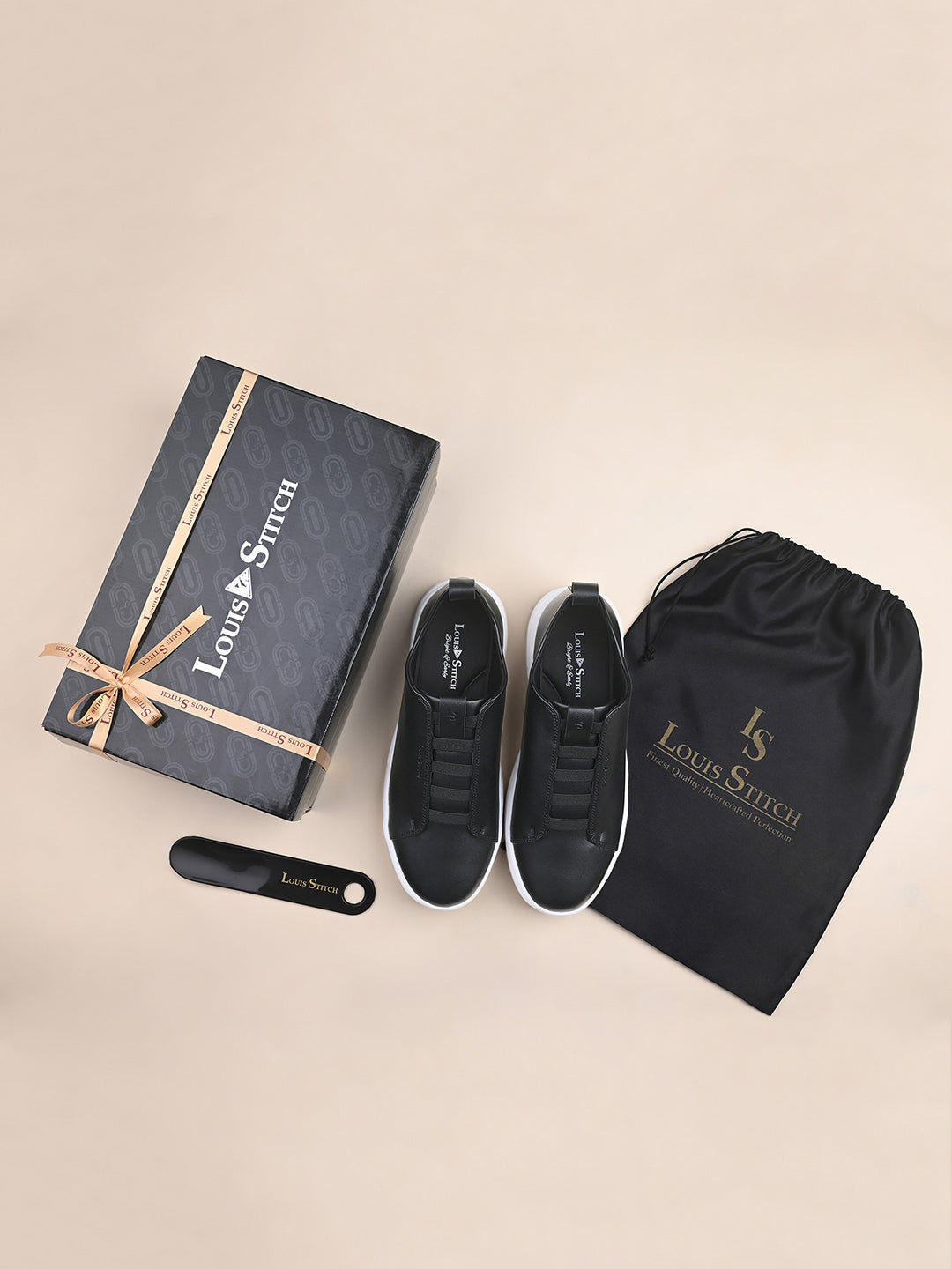Black Casual Slip-On Sneakers for Men