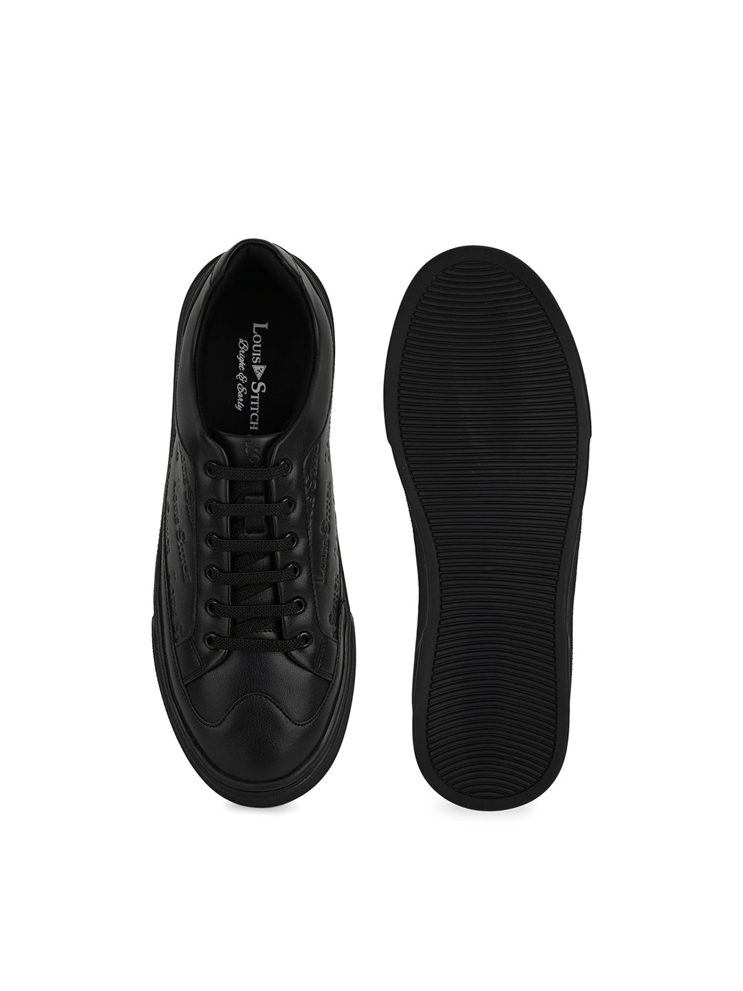 Egyptian Black Casual Lightweight Lace-Up Sneakers